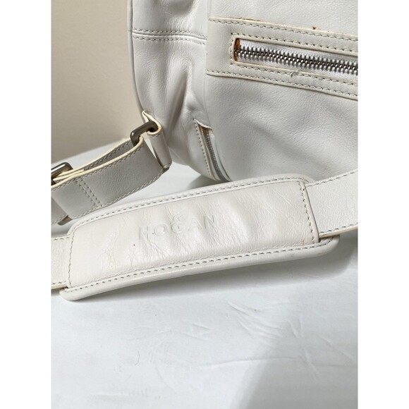 Hogan White Leather Bucket Bag Sling Backpack Large - Picture 9 of 12